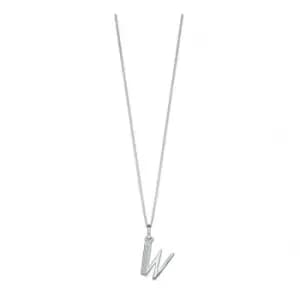 Image of Beginnings Sterling Silver Art Deco Initial W Cubic Zirconia Pendant P4745C