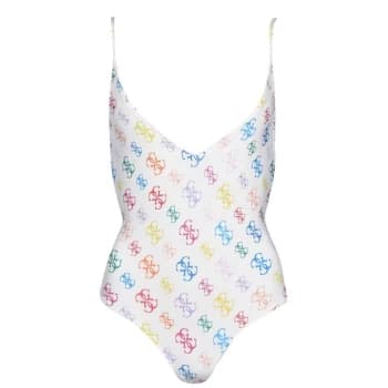 Image of Guess AOP Rainbow Logo Swimsuit - Multi