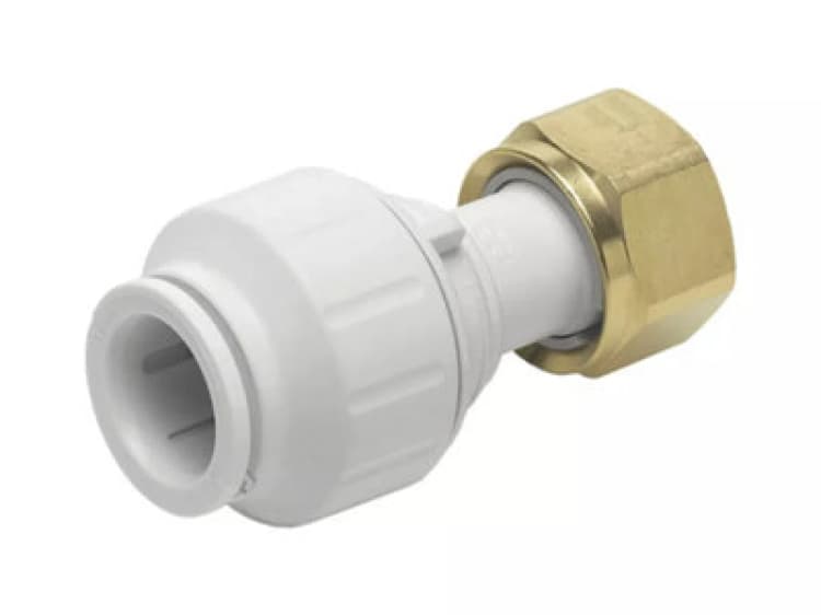 Image of John Guest Straight Tap Connector 15mm X 1/2" White