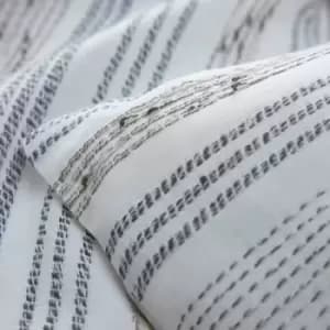 Image of Portfolio - Amalfi Natural Double Duvet Cover Set Reversible Bedding Bed Set - Natural