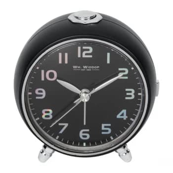 Image of WILLIAM WIDDOP Sweep Alarm Clock - Black & Chrome