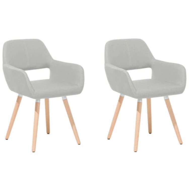 Image of Beliani Set Of 2 Dining Chairs Chicago Light Grey