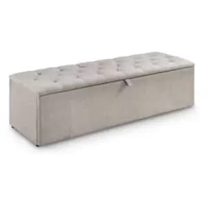 Image of Fabric Upholstered Blanket Bedding Box Mink Chenille - Adah