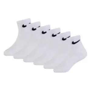 Image of Nike 6 Pack Ankle Socks Childrens - White