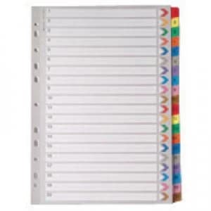 Image of Nice Price Multicoloured A4 1-20 Mylar Index WX01521
