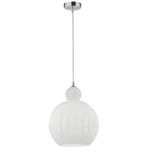 Image of Netlighting Merano Fayetteville Globe Pendant Ceiling Light Chrome Aluminium Opa