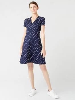 Image of HOBBS Darcie Dress, Navy/Ivory, Size 10, Women