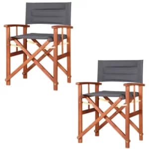 Image of Padded Chair Wood Indoor Outdoor Chairs Garden Patio 2x Anthracite