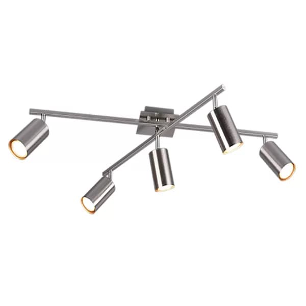 Image of Marley Modern 5 Light Ceiling Spotlight Bar Nickel Matt