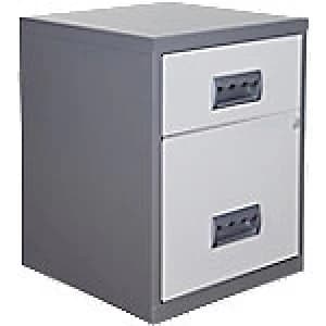 Image of Pierre Henry Filing Cabinet Combi Silver, White 400 x 400 x 530 mm