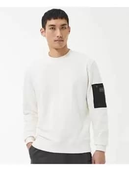 Image of Barbour International Grip Patch Pocket Crew Sweatshirt - Cream Size M Men