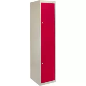Image of Monsterracking - Metal Storage Lockers - Two Doors, Flatpacked, Red - Red