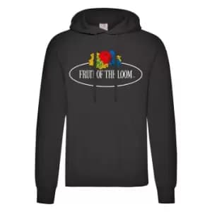 Image of Fruit of the Loom Mens Vintage Big Logo Hoodie (XXL) (Black)