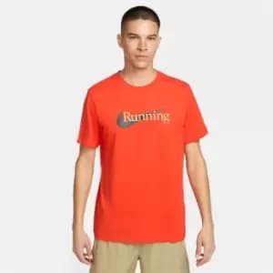 Image of Nike Dri-FIT Mens Running T-Shirt - Red