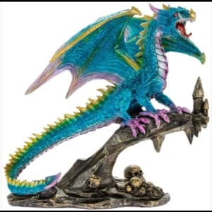 Image of Dragon Blue On Perch Figurine By Lesser & Pavey