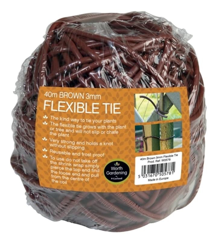 Image of Garland 40m Flexible Tie Brown 3mm W0578
