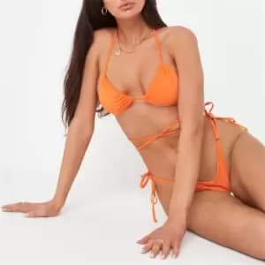 Image of Missguided Wrap Around Triangle Bikini Top - Orange