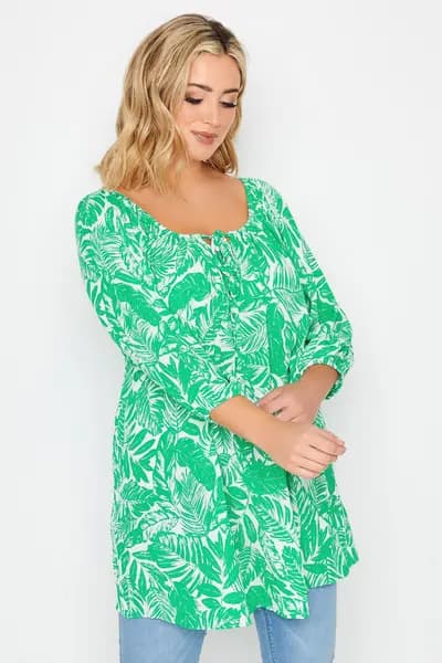 Image of Yours Gypsy Top Green