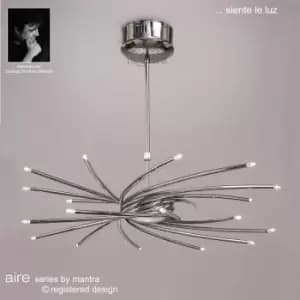 Image of Suspension Telescopic area 20 Bulbs G4 Curved Arms, polished chrome