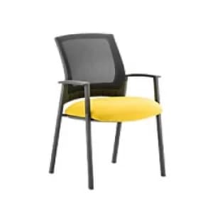 Image of Dynamic Visitor Chair Fixed Armrest Metro Seat Senna Yellow Fabric