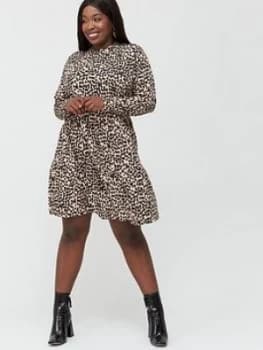 Image of Oasis Curve Paint Brush Smock Dress - Natural
