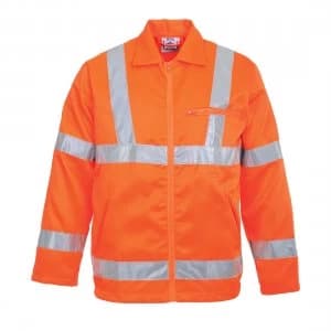 Image of Portwest Class 3 Hi Vis RIS Polycotton Jacket Orange XL