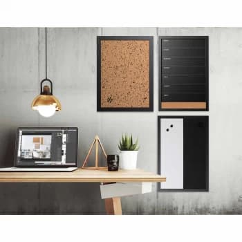 Image of Bi-Office Black and White Message Personal Boards Assorted Pack of 3
