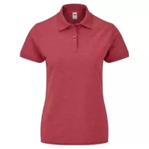 Image of Fruit of the Loom Womens/Ladies Lady Fit PiquA Polo Shirt (XXL) (Red Heather)