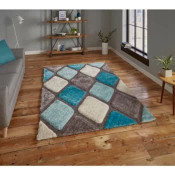 Image of Noble House 9247 Grey Blue 120cm x 170cm Rectangle - Blue and Grey