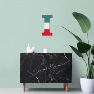 Image of Alphabet I 2 Multicolor Decorative Wooden Wall Accessory