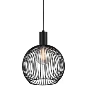 Image of Aver 30cm Wire Frame Pendant Ceiling Light Black, E27