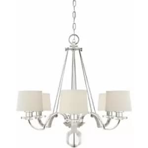 Image of Loops - 6 Bulb Chandelier Hanging Pendant LIght Imperial Silver LED E27 60W Bulb