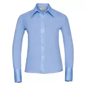 Image of Russell Collection Ladies/Womens Long Sleeve Ultimate Non-Iron Shirt (4XL) (Bright Sky)