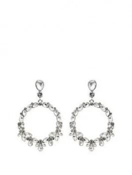 Image of Mood Silver Plated Crystal Forward Facing Pear Shape Droplet Earring