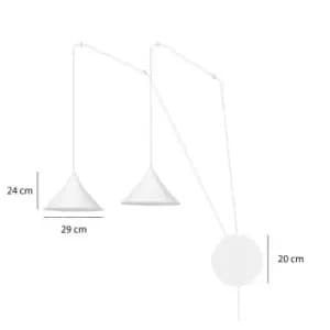 Image of Emibig Abramo White Pendant Ceiling Light 2x E27