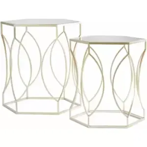 Image of Premier Housewares - Avantis Champagne Finish Tables - Set of 2