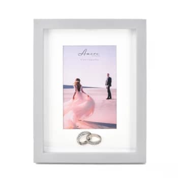 Image of Amore Plastic Photo Frame with Rings Icon - 4" x 6"