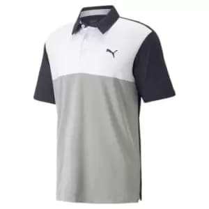 Image of Puma Cloudspun Colourblock Polo Mens - Blue