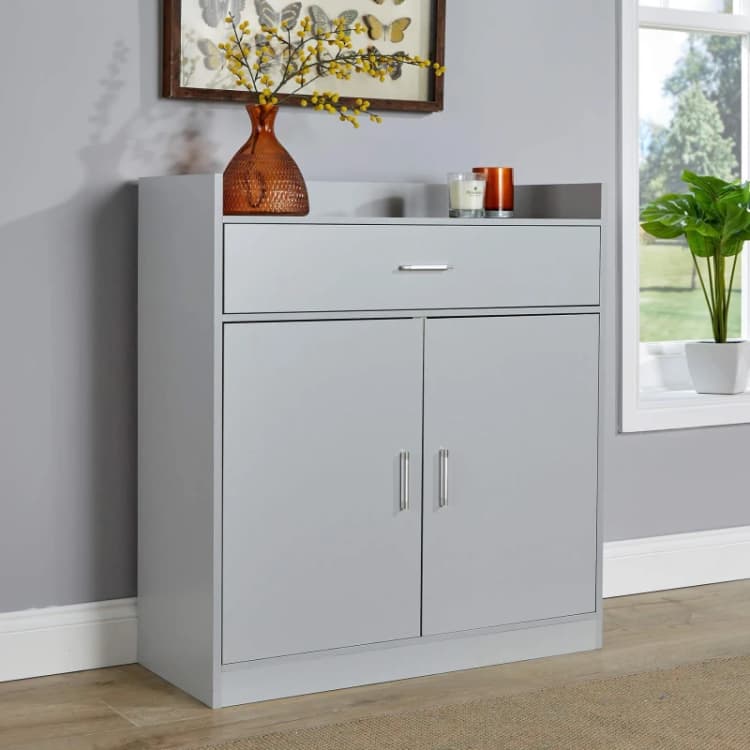Image of Home Source Novara Shoe Storage Cabinet With 2 Door Grey