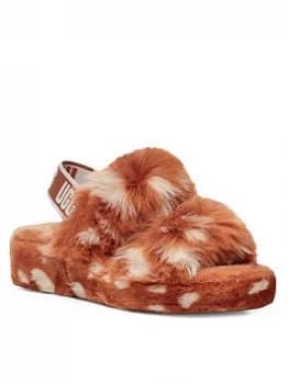 Image of UGG Oh Yeah Spots Slipper - Natural, Size 3, Women