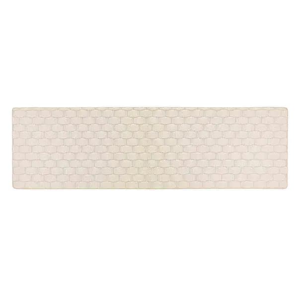 Image of Hug Rug Sculptured Washable Basket Weave Ivory 67X150 5026134622463