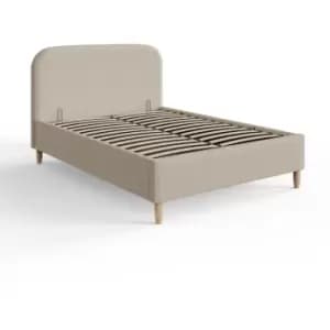 Image of GFW Florence Boucle Ottoman Storage Bed 135cm Natural Stone