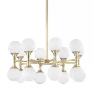 Image of Astoria 16 Light Chandelier Brass, Glass, 3000K