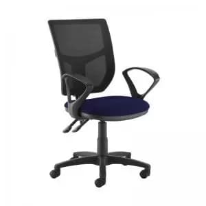 Image of Altino 2 lever high mesh back operators chair with fixed arms - Ocean
