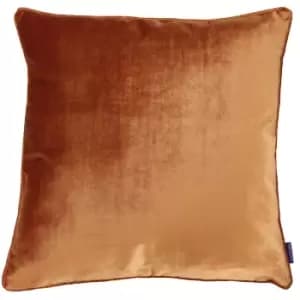 Image of Luxe Velvet Piped Cushion Rust