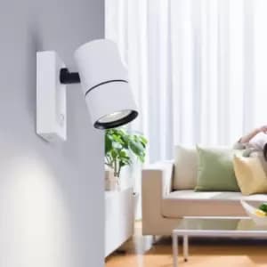 Image of 1 Light GU10 Spotlight White with nail switch