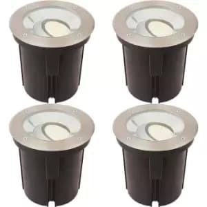 Image of 4 PACK Stainless Steel IP67 Ground Light - 16.5W Warm White Tilting Head LED