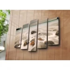 Image of 5NATPAT-36 Multicolor Decorative Canvas Painting (5 Pieces)