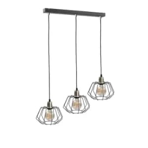 Image of Luna Bar Pendant Ceiling Light Gold, 65cm, 3x E27