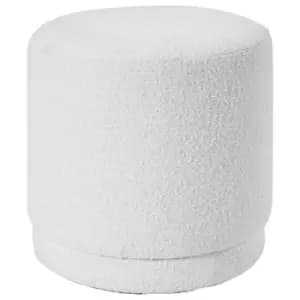 Image of Oia Boucle Round Pouffe White